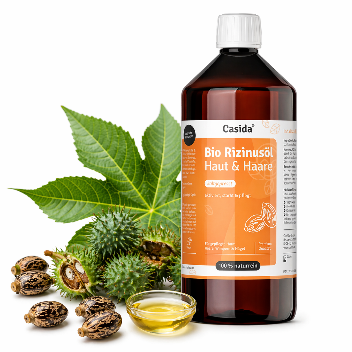 Bio Rizinusöl 1000 ml kaltgepresst
