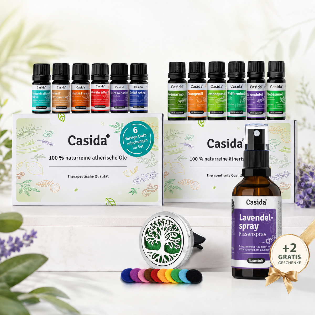 Premium Set mit 12 ätherischen Öle + Geschenke