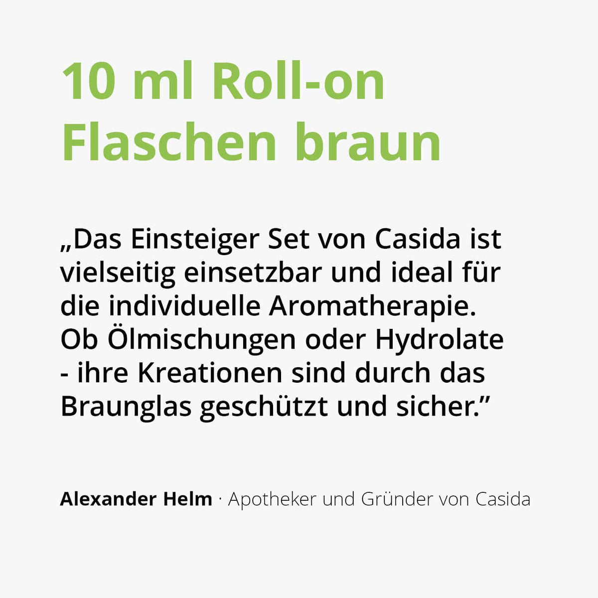 Casida Roll-on Flaschen Set 10 ml Braun Gesichtspflege Aromatherapie Ätherische Öle Duftmischungen Casida