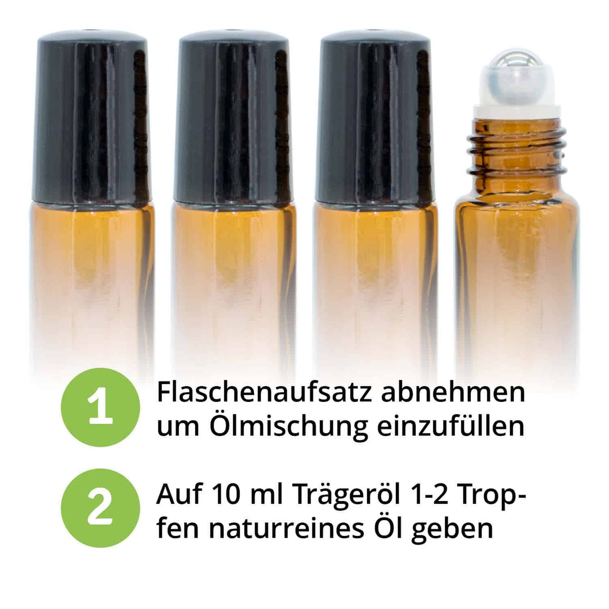Casida Roll-on Flaschen Set 10 ml Braun Gesichtspflege Aromatherapie Ätherische Öle Duftmischungen Anwendung 
