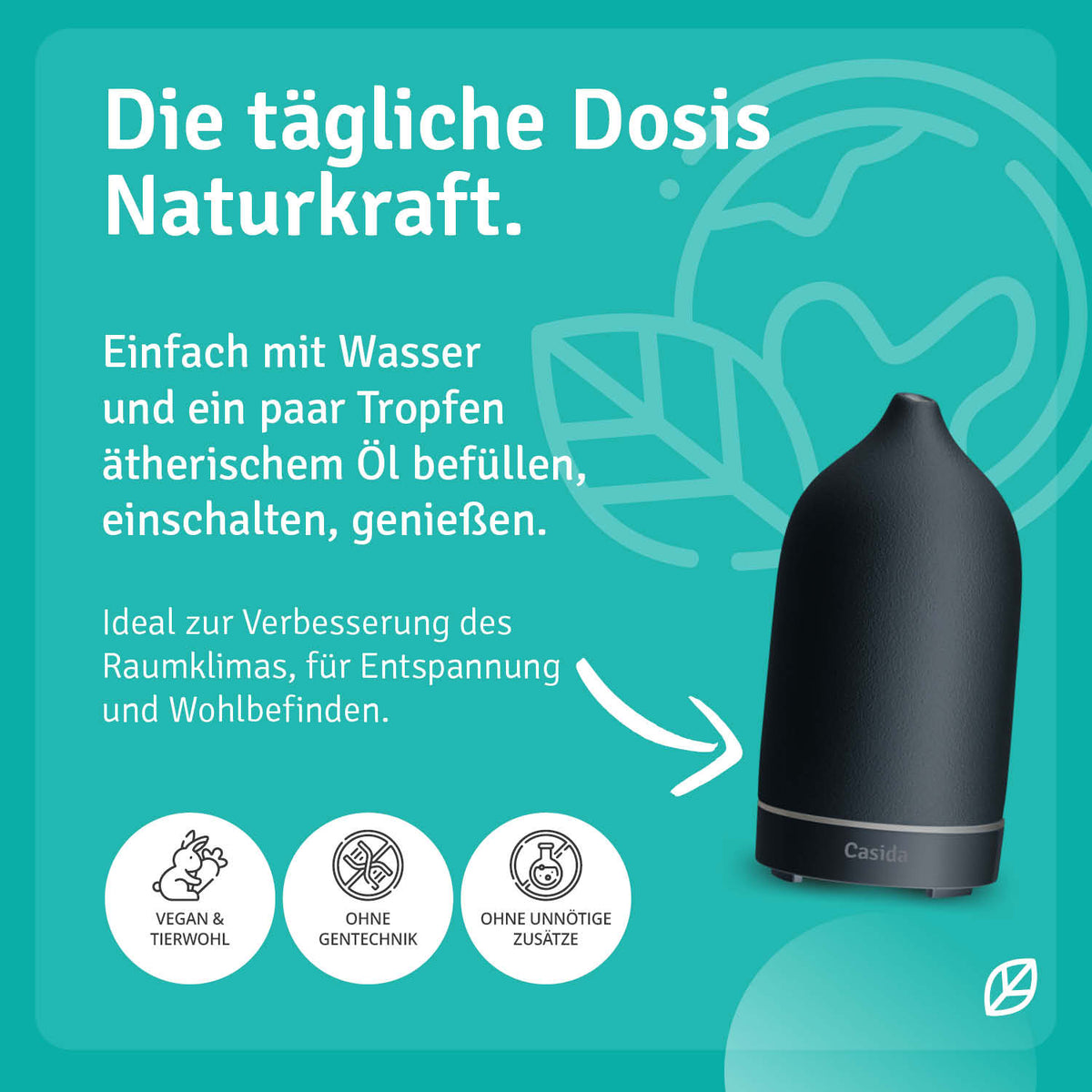 Aroma Diffuser schwarz aus Keramik Anwendung
