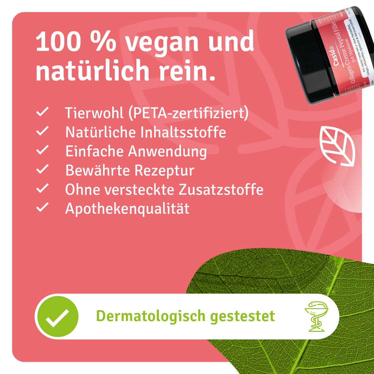 Collagen Creme Peptid Filler natürliche Inhaltsstoffe