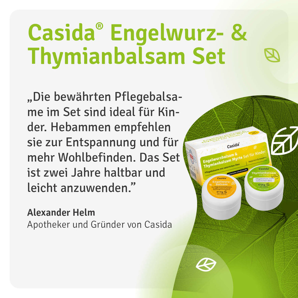 Theken-Aufsteller inkl. 8x Engelwurzbalsam & 8x Thymianbalsam Kinder Casida