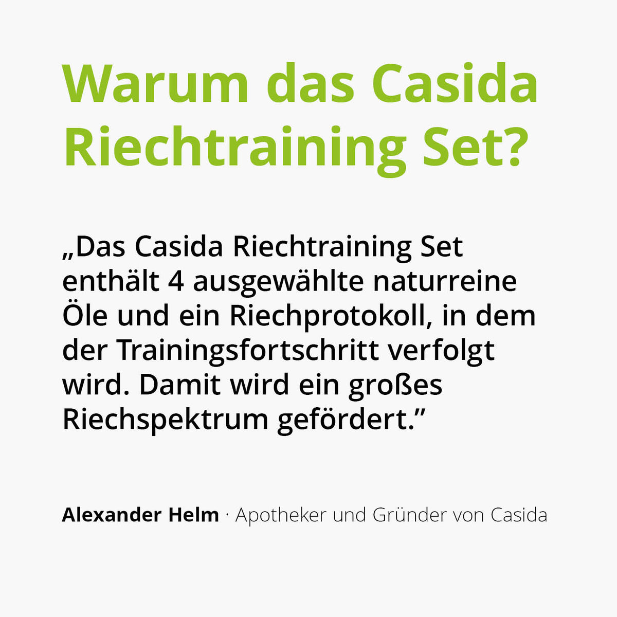 Casida Set Riechtraining Eukalyptus Zitrone Nelke Rosengeranie Anleitung Protokoll Casida