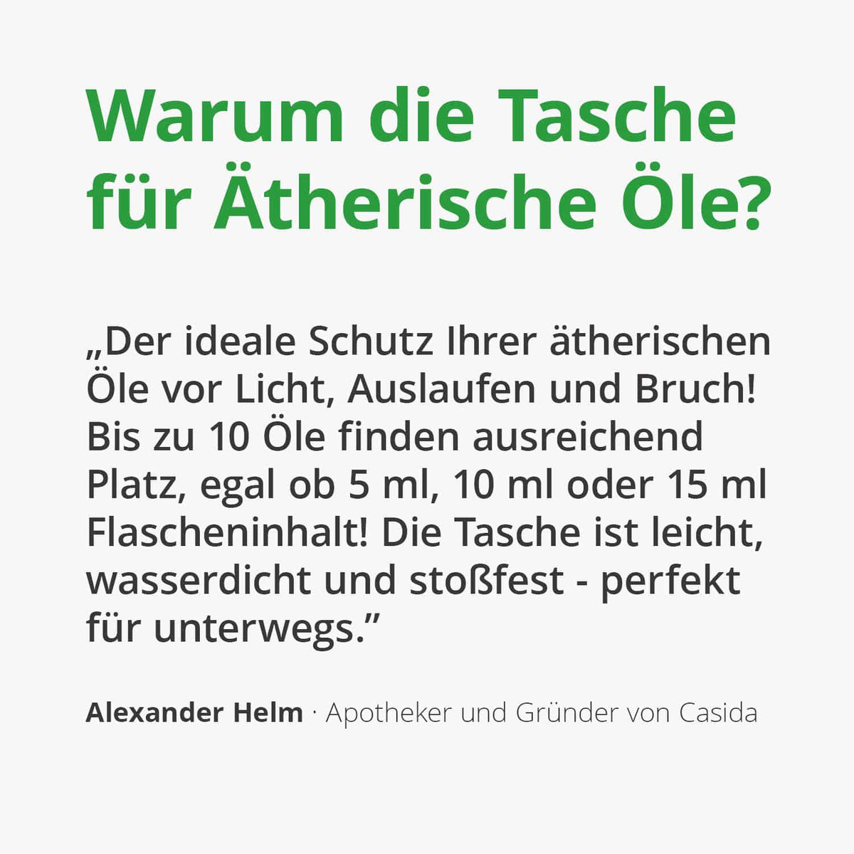 Tasche zur Aufbewahrung von ätherischen Ölen für 10 ätherische Öle 5 10 15 ml Casida