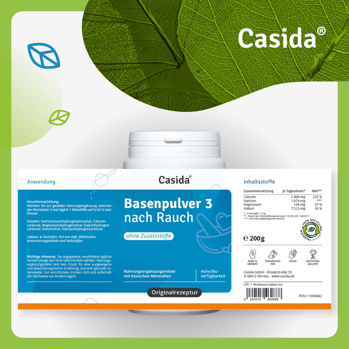 Basenpulver 3 nach Rauch Etikett
