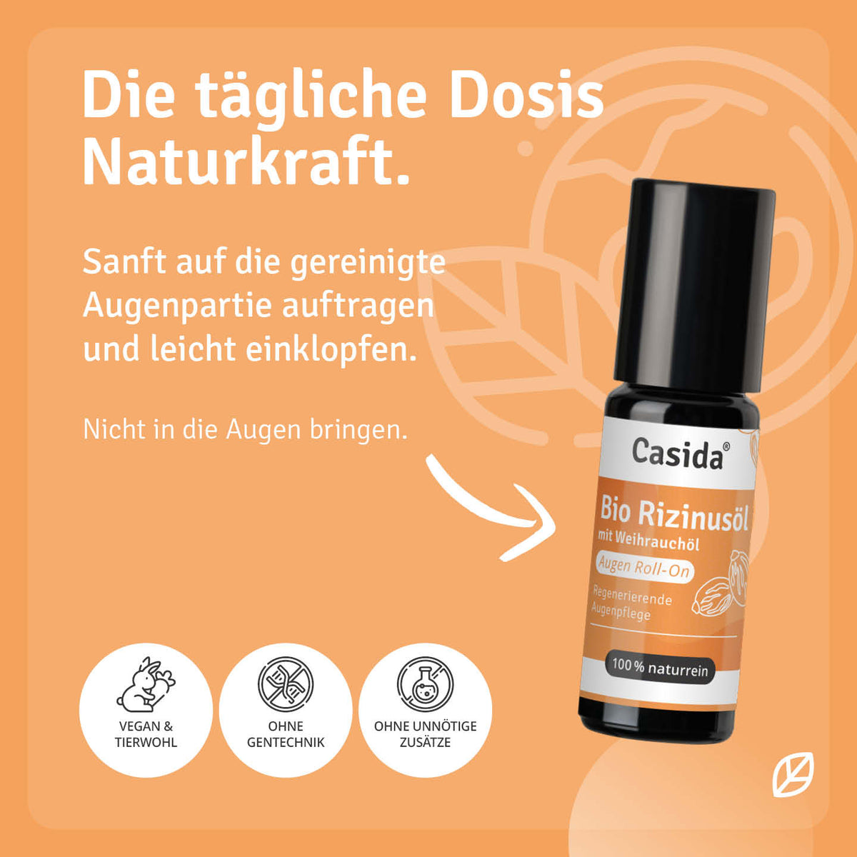 Anwendungshinweise für Casida Bio Rizinusöl Augen Roll-On mit Weihrauch