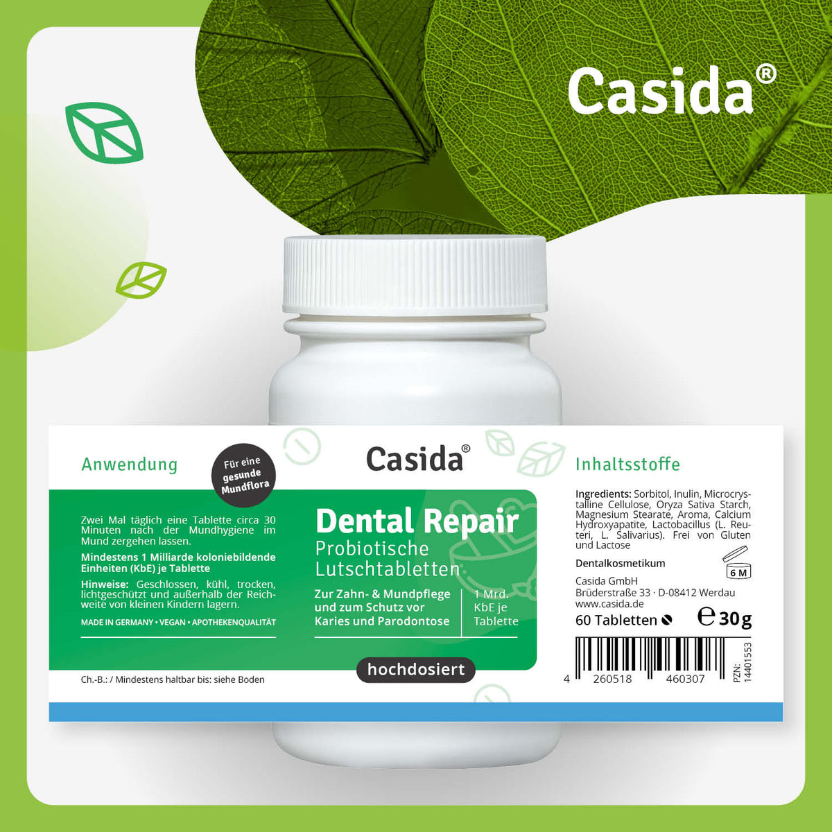 Dental Repair Probiotika Lutschtabletten Etikett