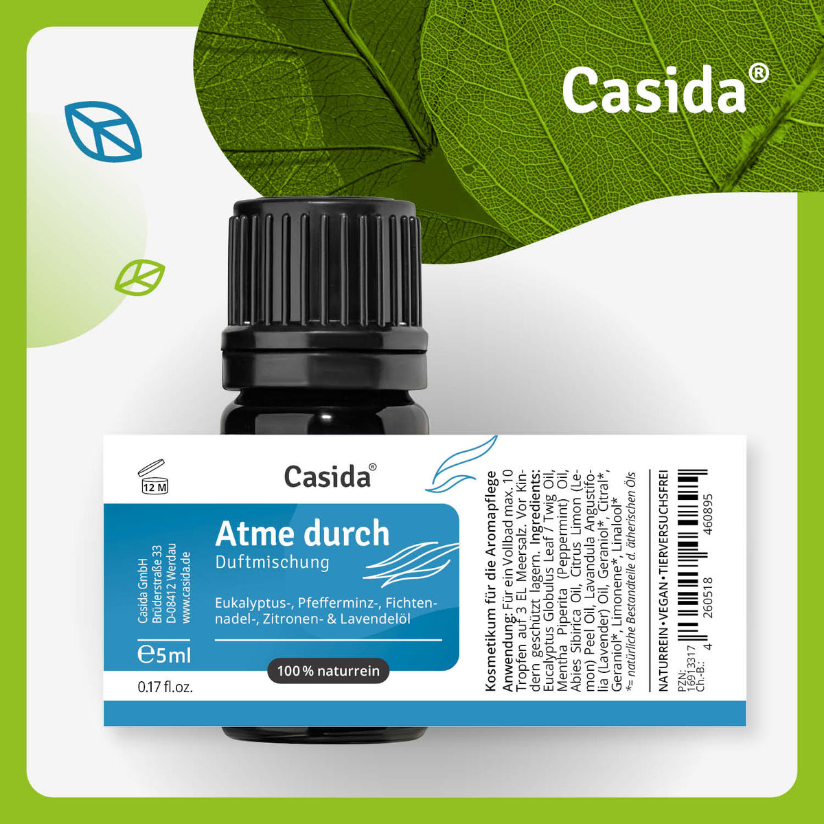 Duftmischung Atme durch Etikett