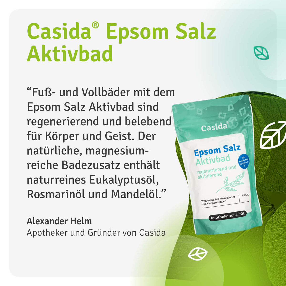 Epsom Salz Aktivbad mit Eukalyptus und Rosmarin Casida