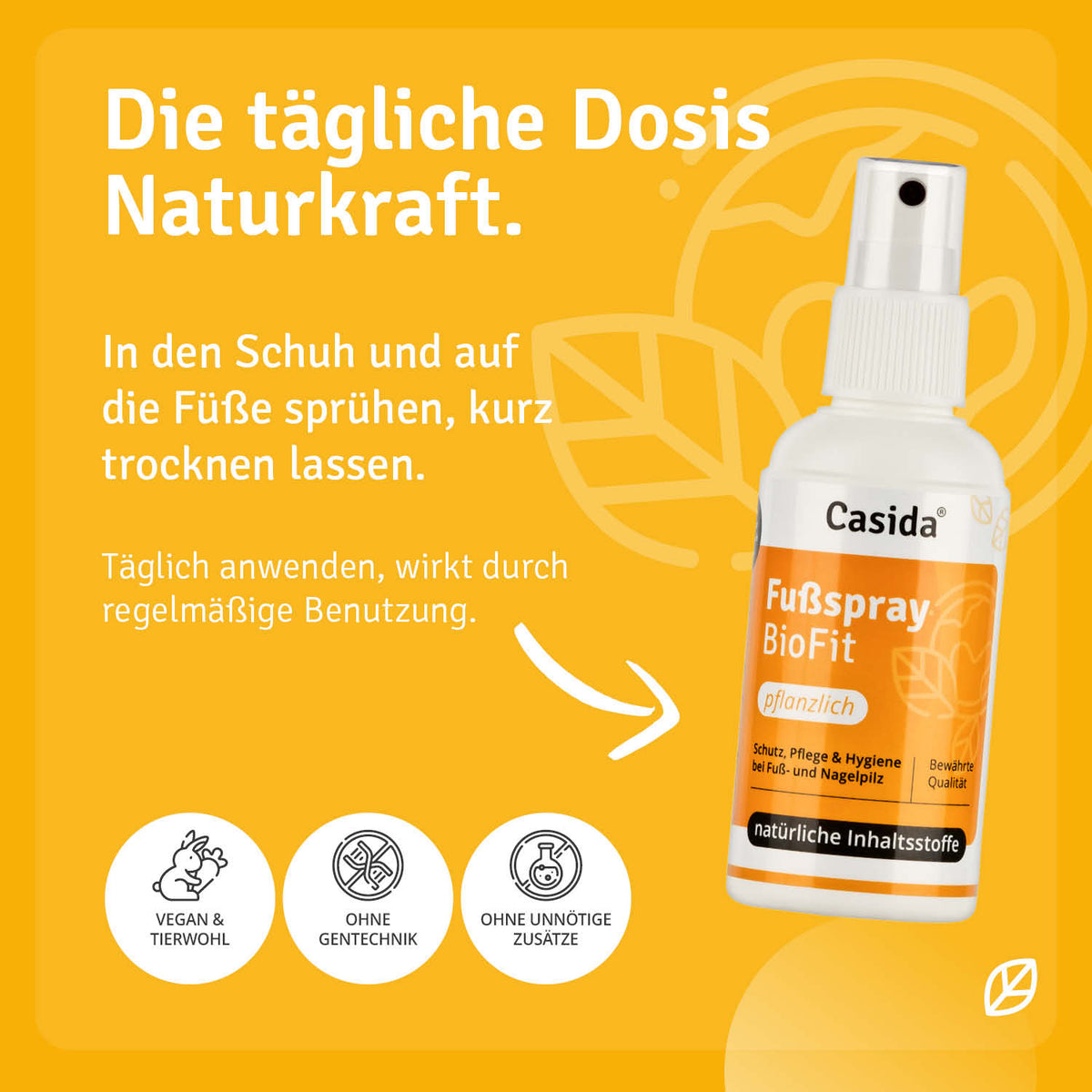 Fußspray BioFit Pflanzlich Anwendung