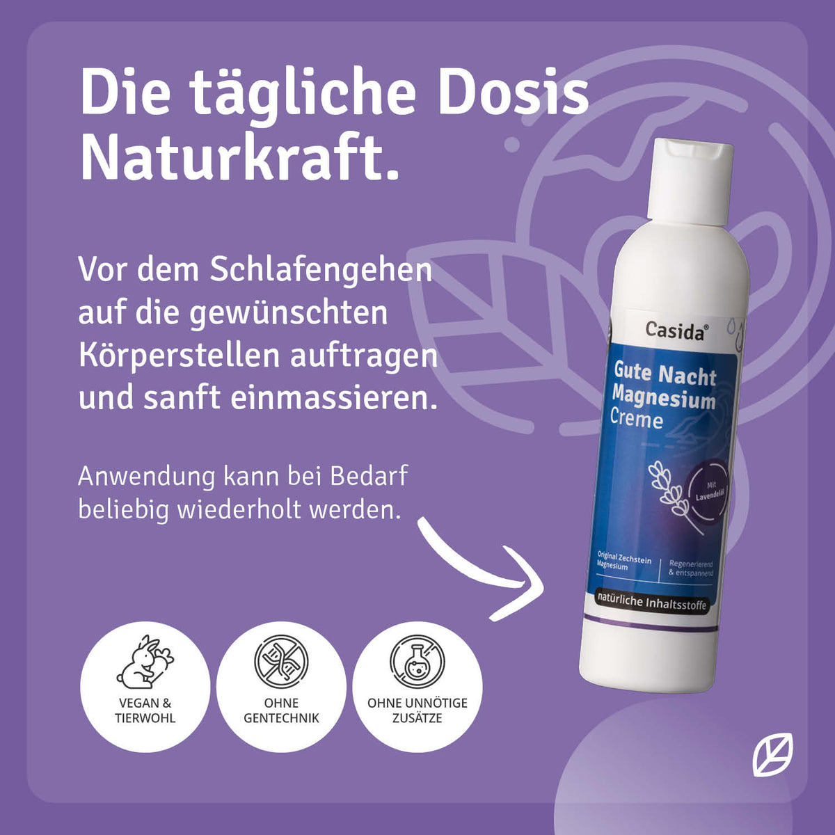 Gute Nacht Magnesium Creme Anwendung