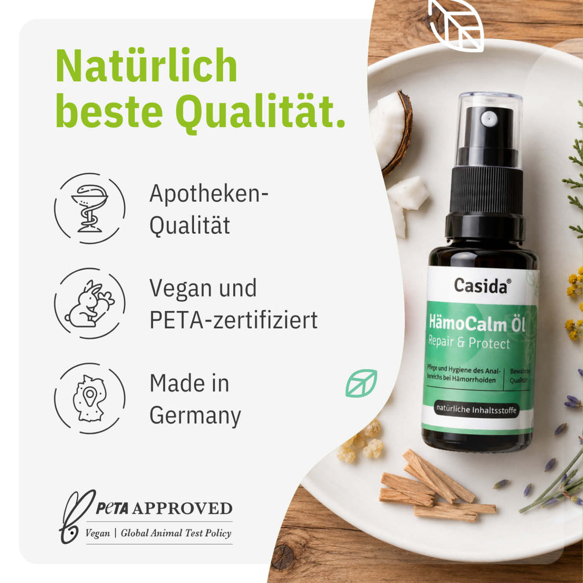 HämoCalm Öl Spray bei Afterjucken tierversuchsfrei