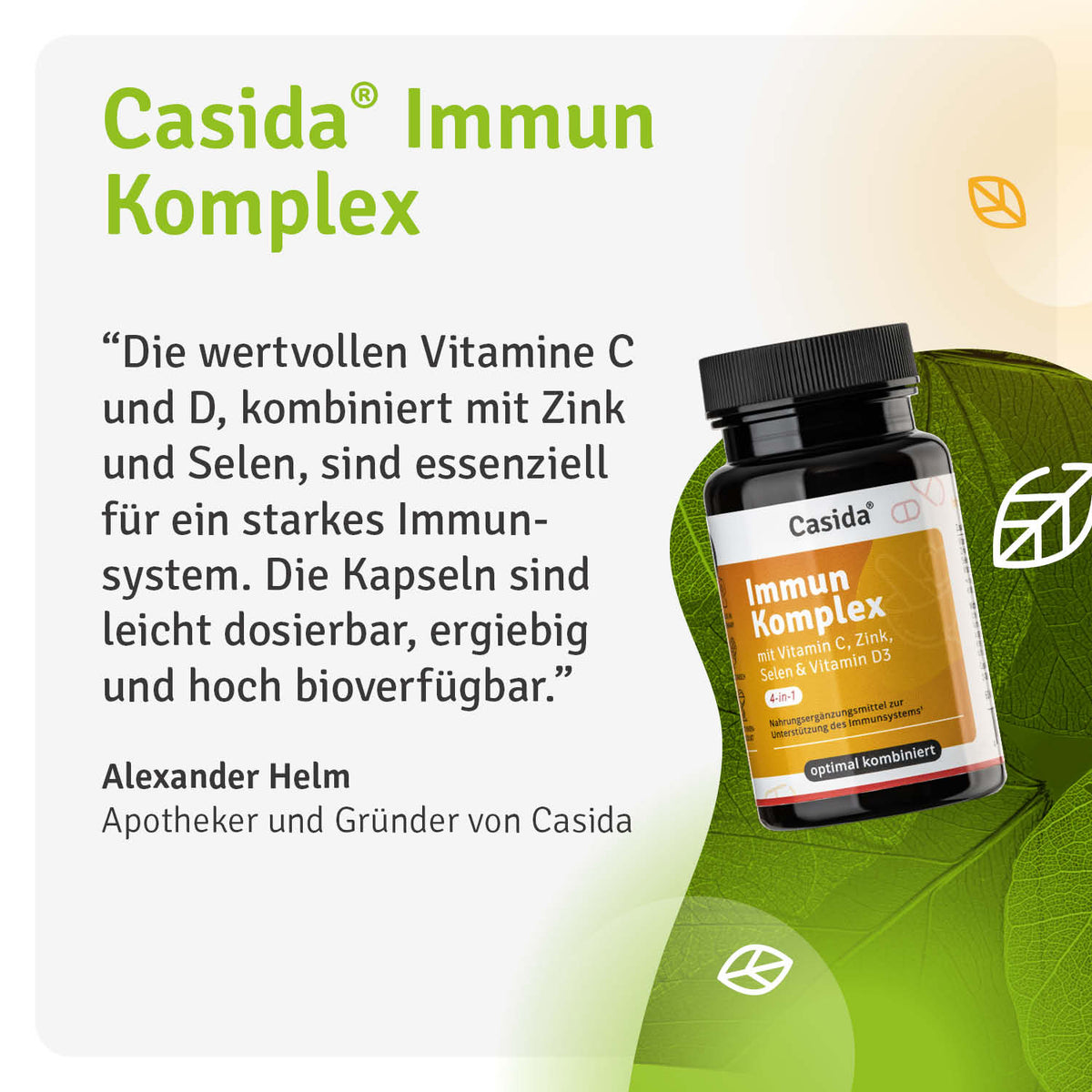 Immun Komplex mit Vitamin C, Zink, Selen und Vitamin D3 Casida
