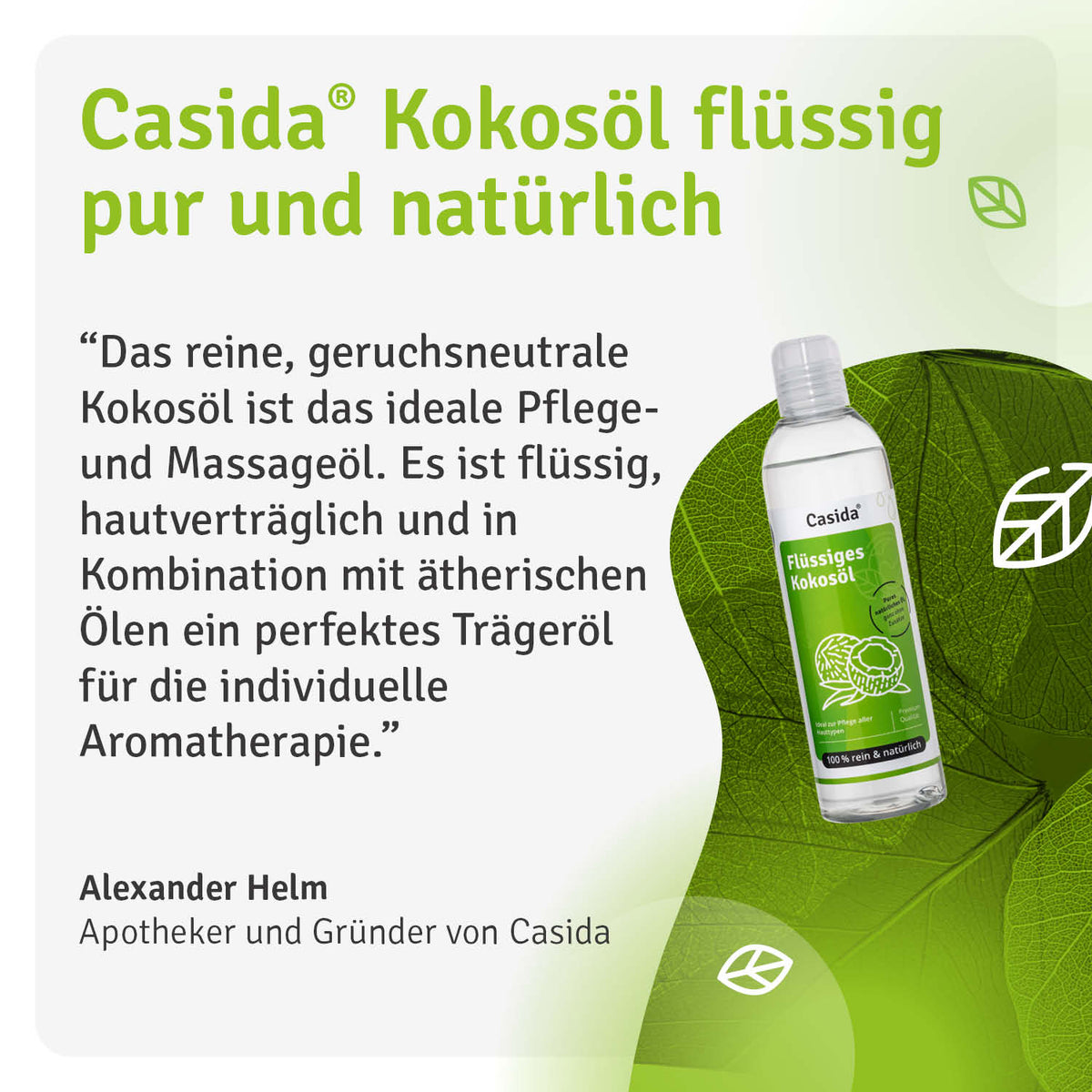 Kokosöl flüssig pur und natürlich Casida