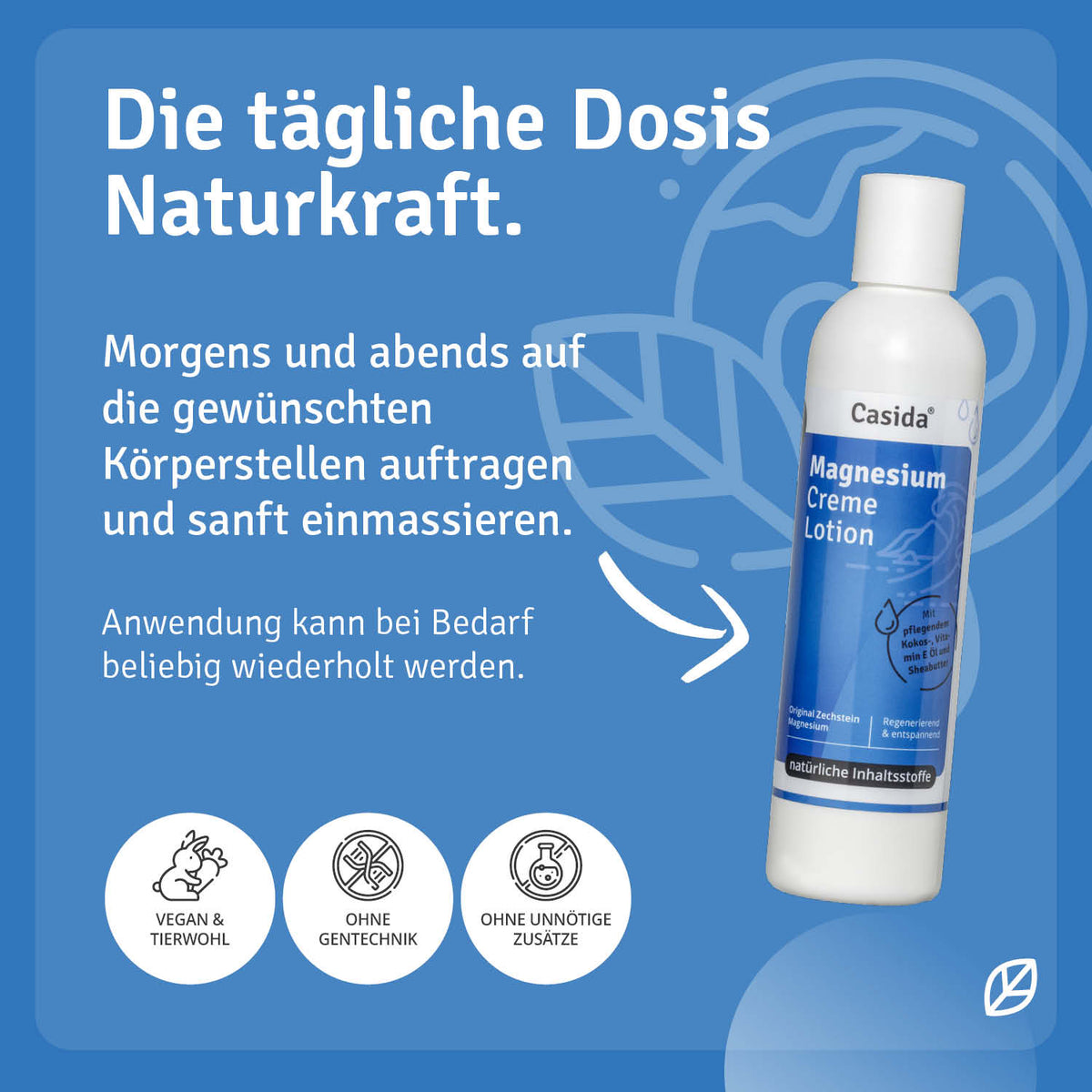 Magnesium Creme Lotion Anwendung
