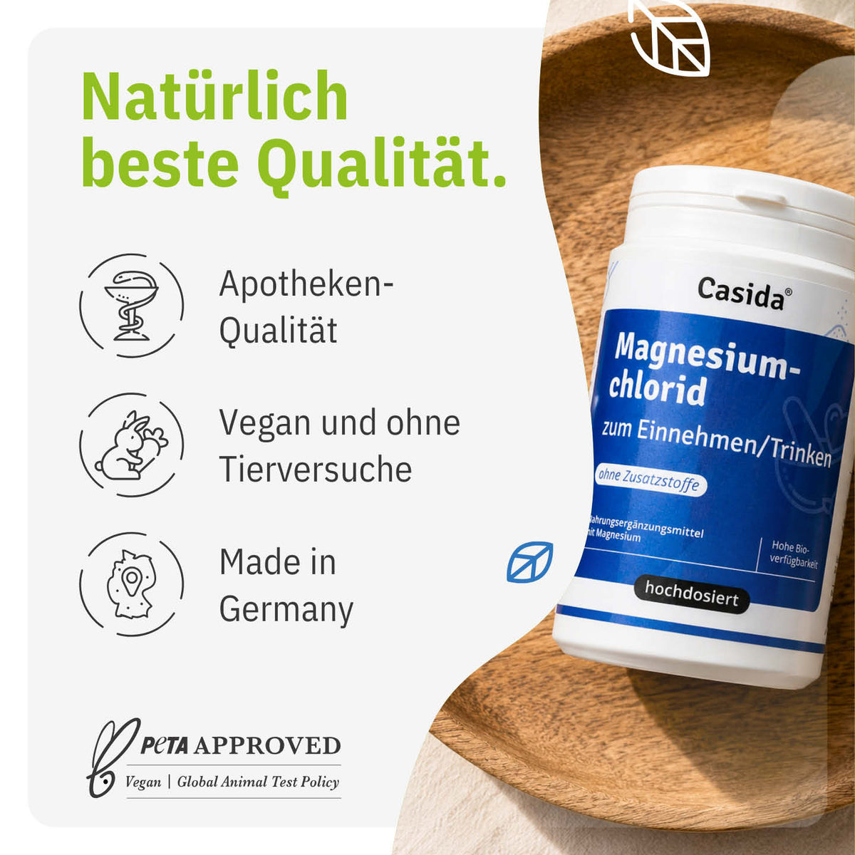 Magnesiumchlorid zum Einnehmen / Trinken tierversuchsfrei
