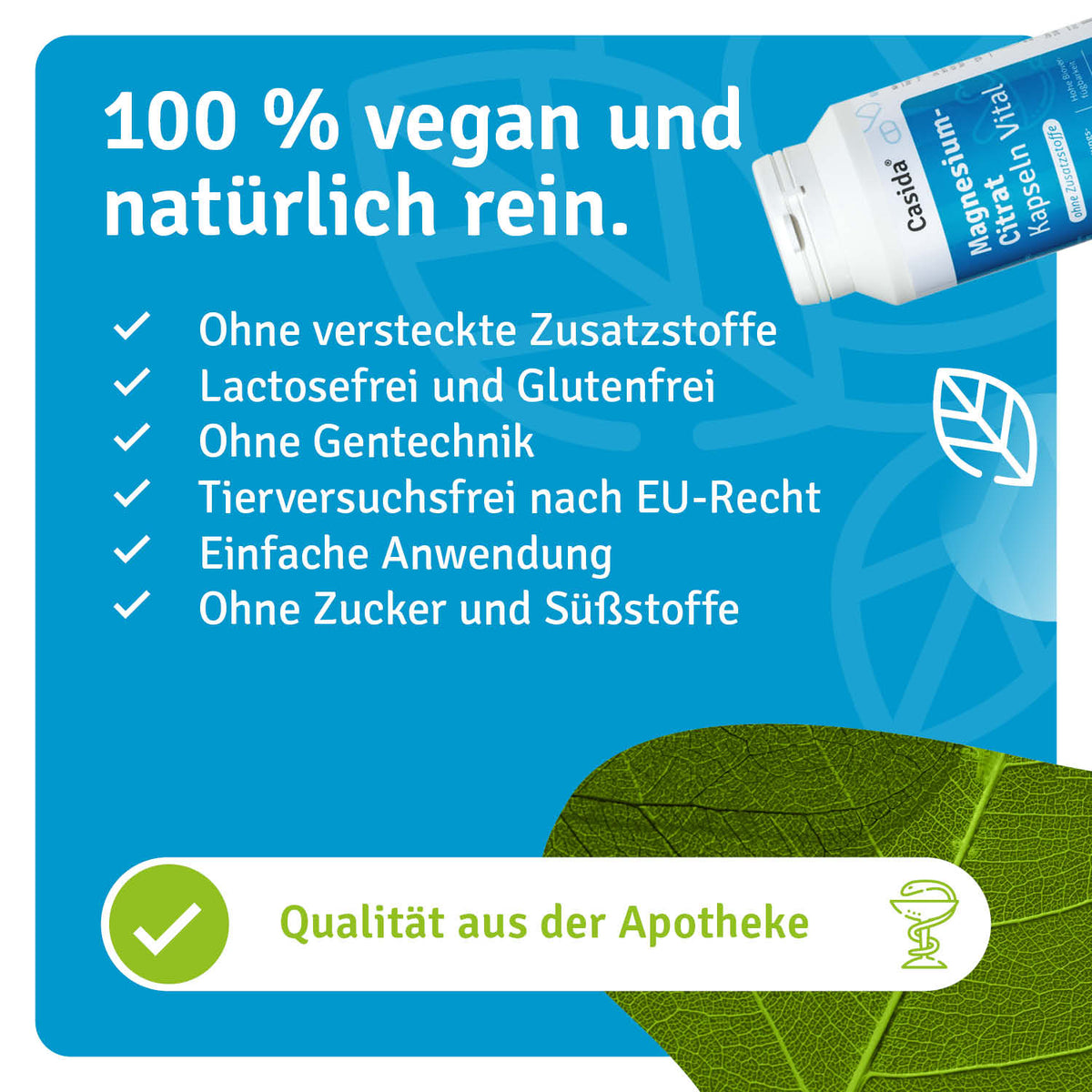 Magnesiumcitrat Kapseln Vital natürliche Inhaltsstoffe