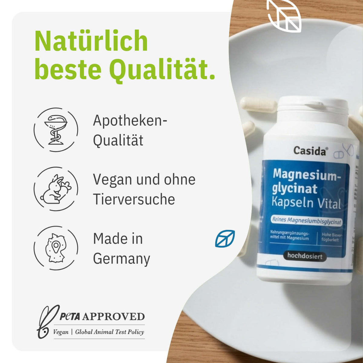 Magnesium Glycinat Kapseln Vital tierversuchsfrei
