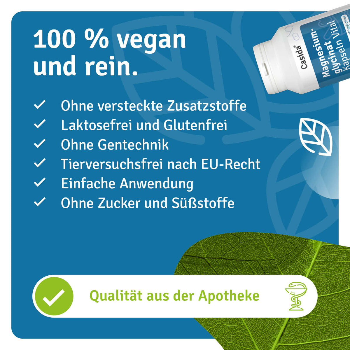 Magnesium Glycinat Kapseln Vital natürliche Inhaltsstoffe