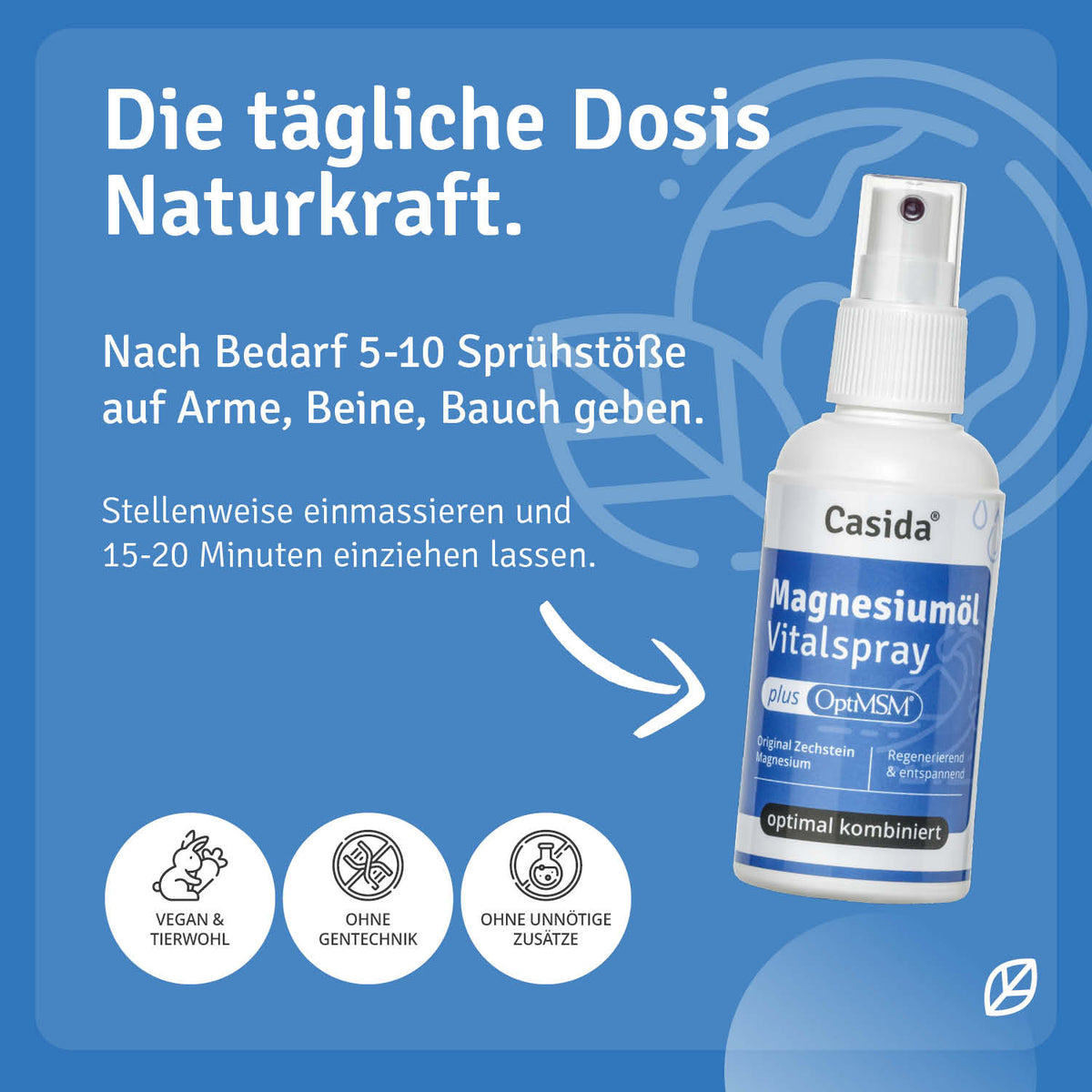 Magnesiumöl + MSM Vitalspray Anwendung