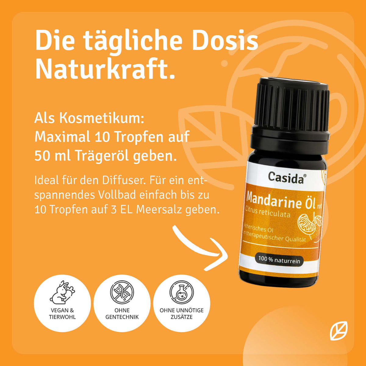 Mandarine Öl rot Anwendung