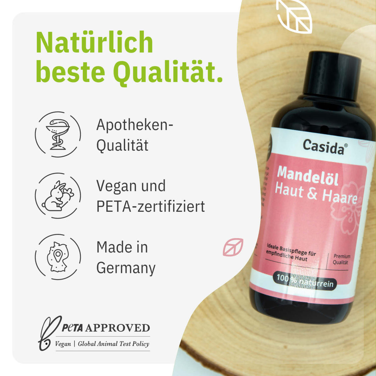 Mandelöl Haut und Haare tierversuchsfrei