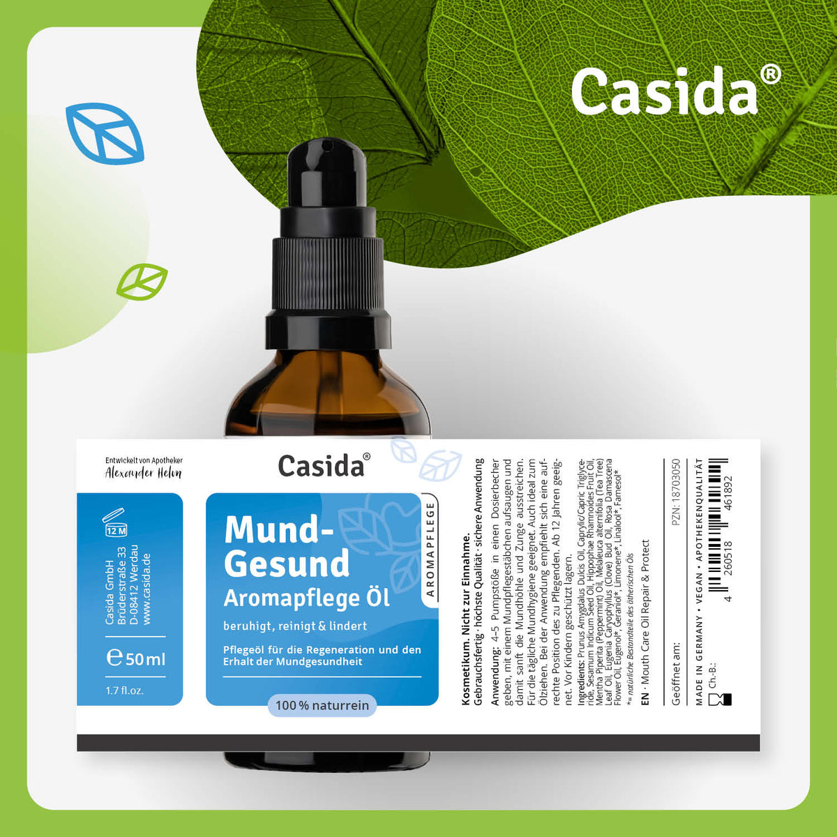 Mund-Gesund Aromapflege Öl Etikett