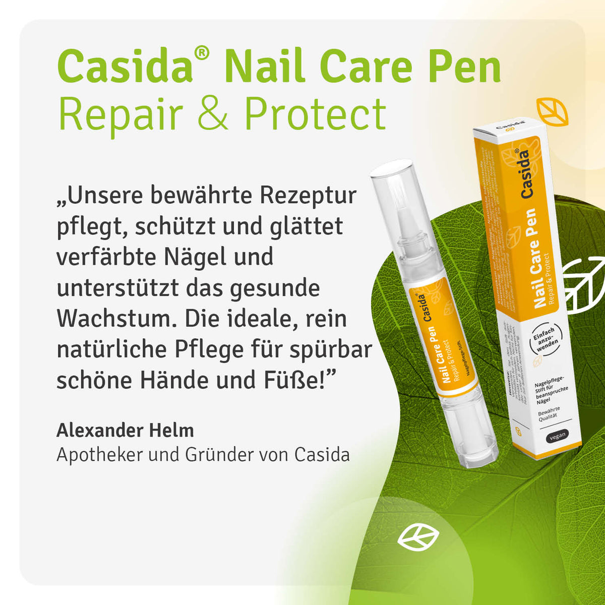 Alexander Helm stellt Casida Nail Care Pen Repair & Protect zur Nagelpflege vor