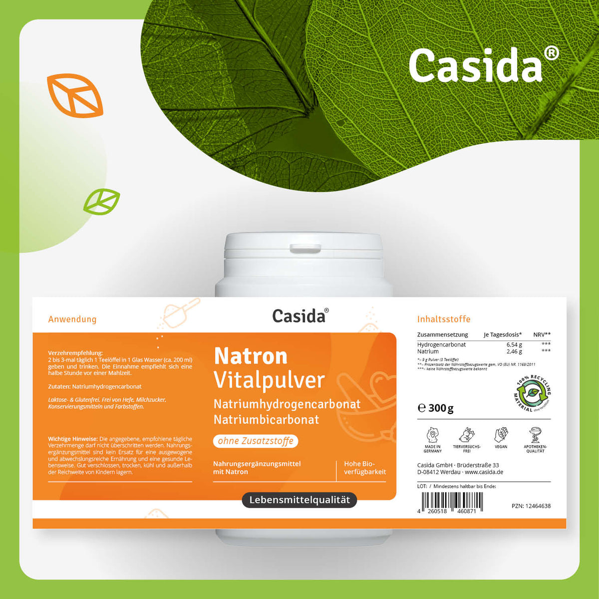 Natron Vitalpulver Etikett
