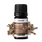 Nelkenöl by Casida in a 5ml bottle, featuring a dark label with white text and clove illustrations.