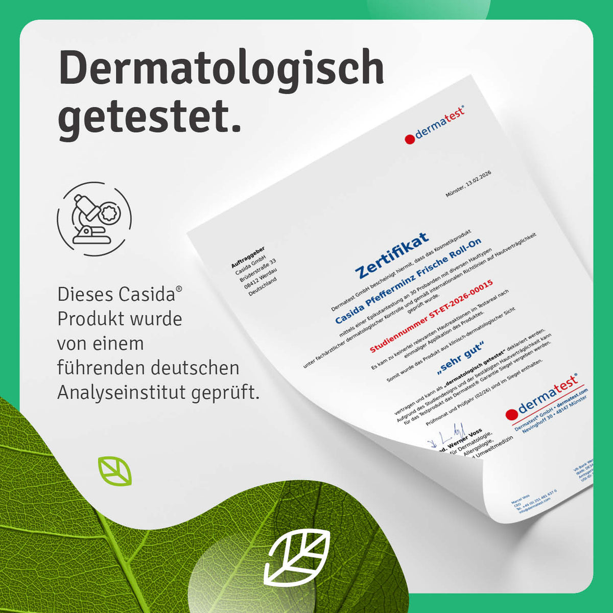 Pfeferminz oll-On Dermatest