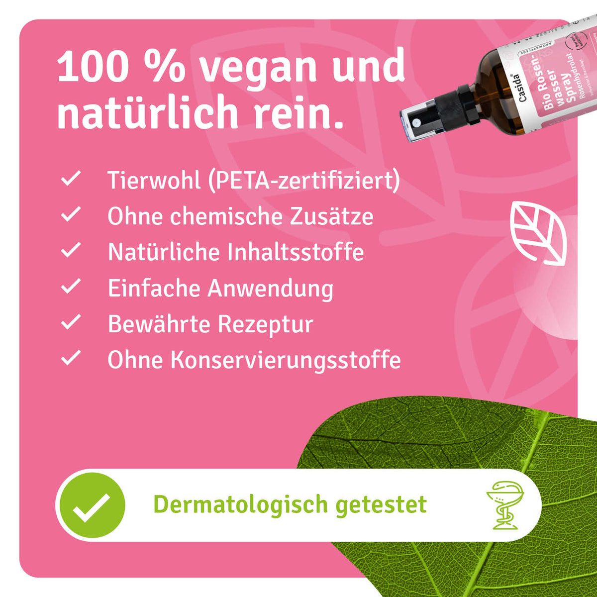 Rosenwasser Spray Bio – Rosenhydrolat natürliche Inhaltsstoffe