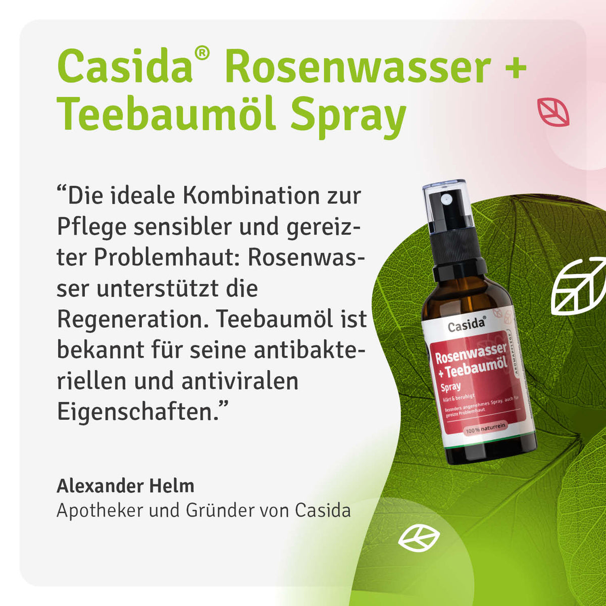 Rosenwasser + Teebaumöl Spray Casida