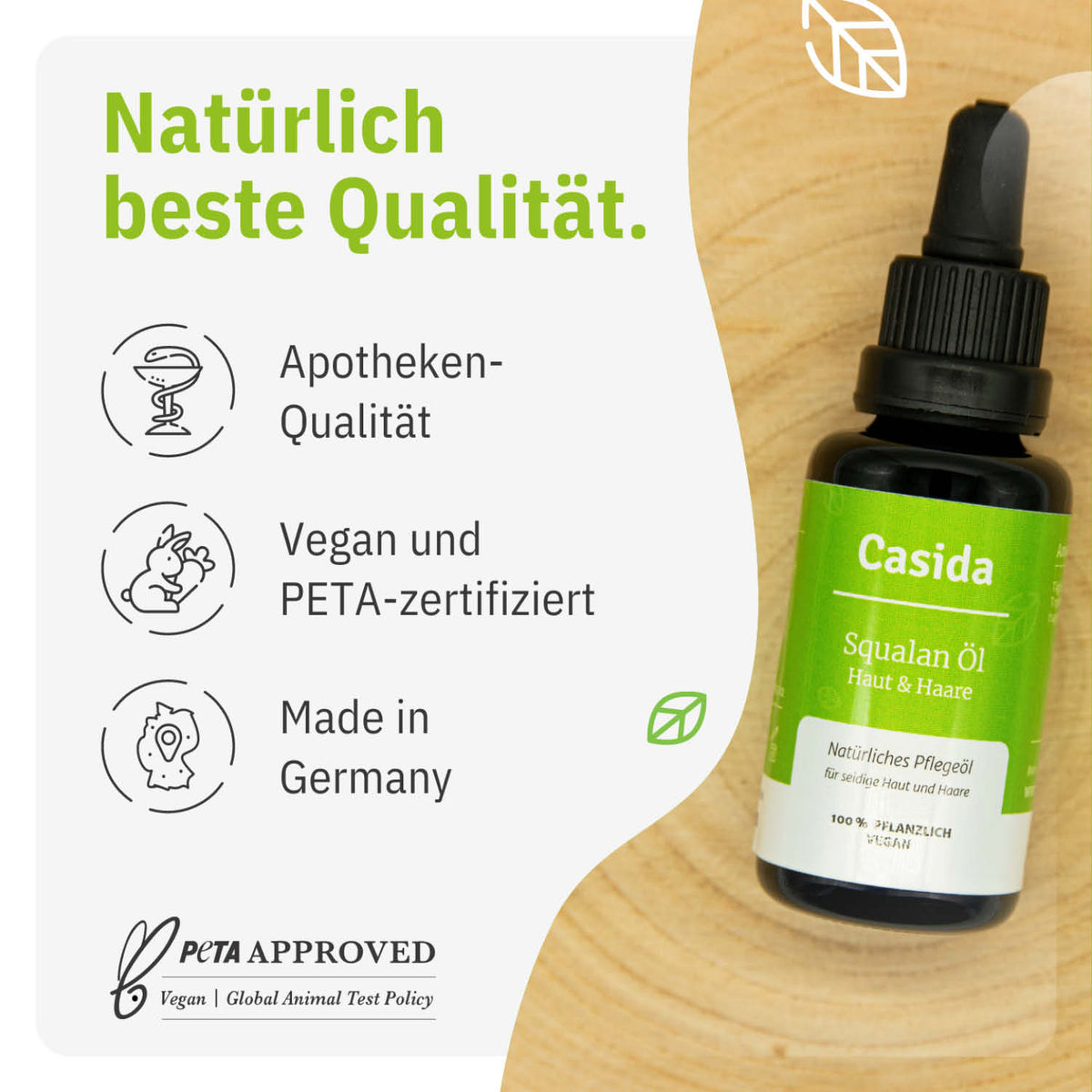 Squalan Öl Haut & Haare tierversuchsfrei