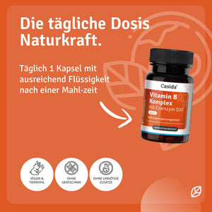Einnahmehinweise für Casida Vitamin B Komplex mit Coenzym Q10 Kapseln