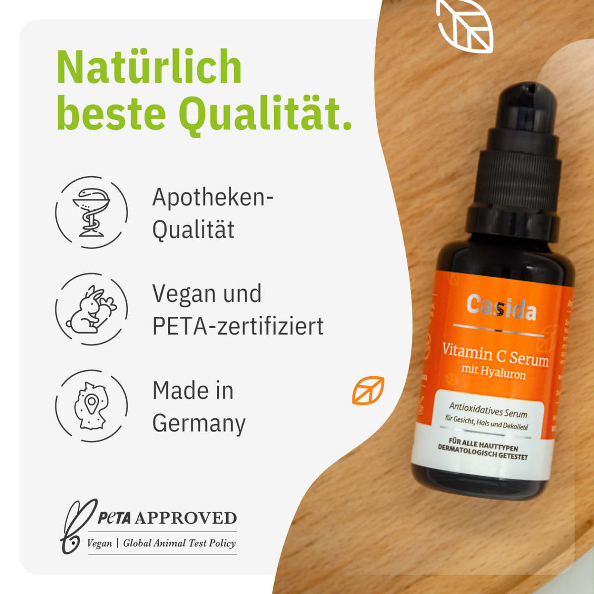 Vitamin C Serum mit Hyaluron tierversuchsfrei