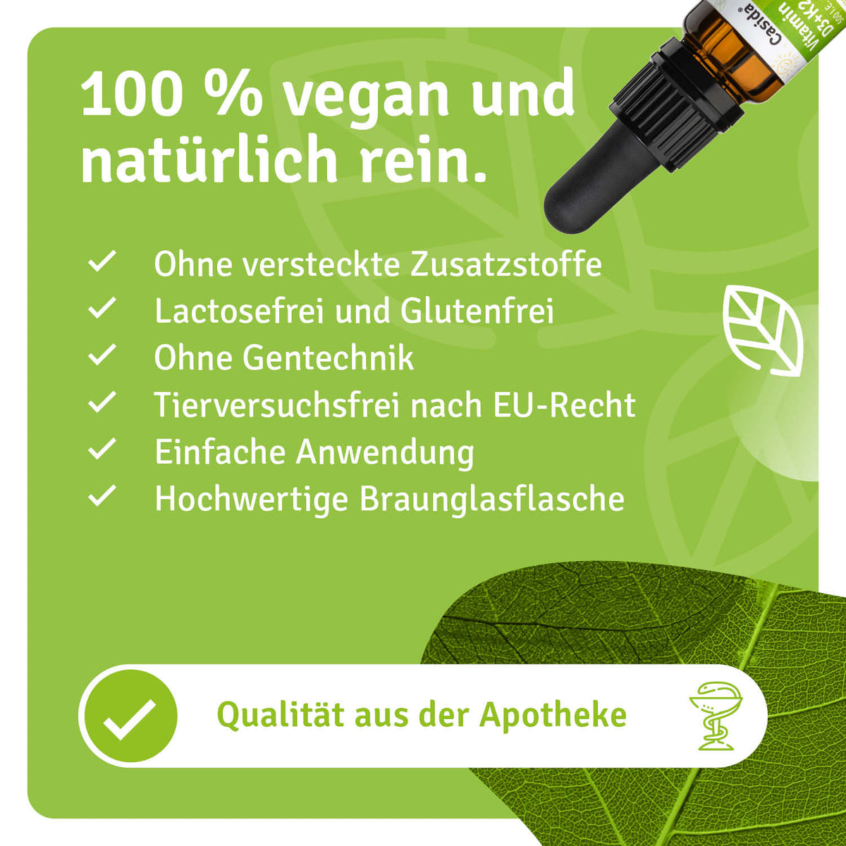 Vitamin D3+ K2 Tropfen für Kinder Vegan natürliche Inhaltsstoffe