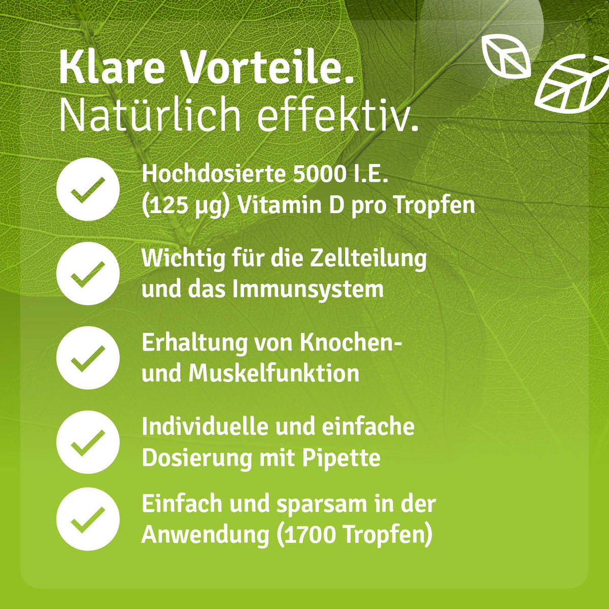 Vitamin D3 Tropfen 5000 I.E. Vorteile