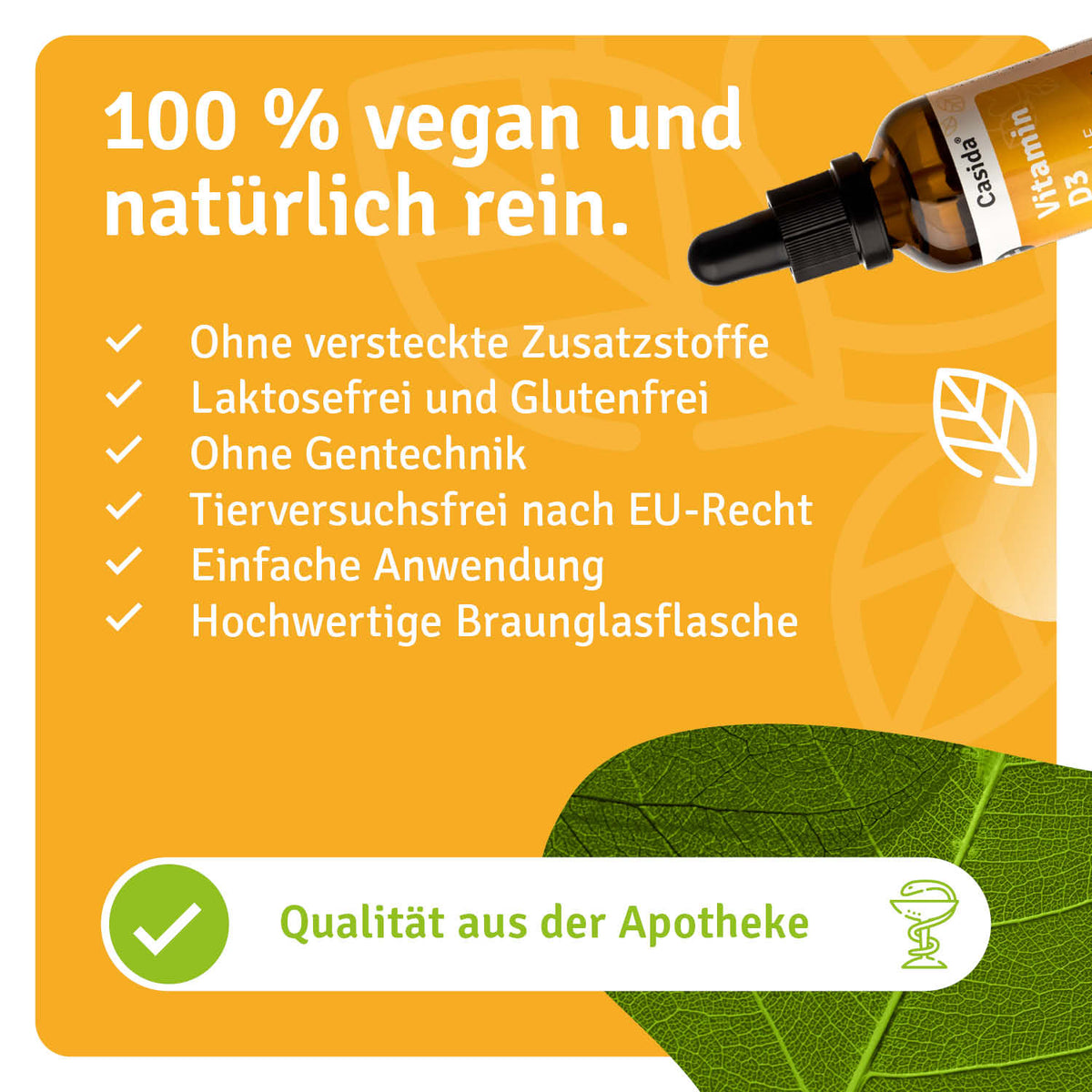 Vitamin D3 Tropfen 5000 I.E. natürliche Inhaltsstoffe