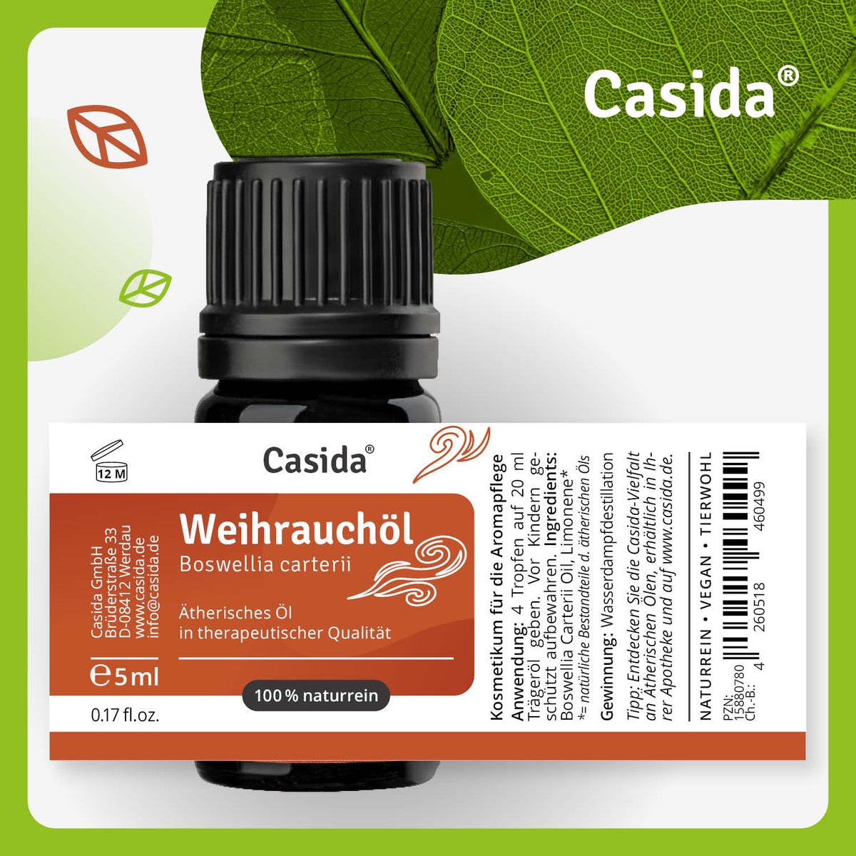 Weihrauchöl Boswellia carterii Etikett