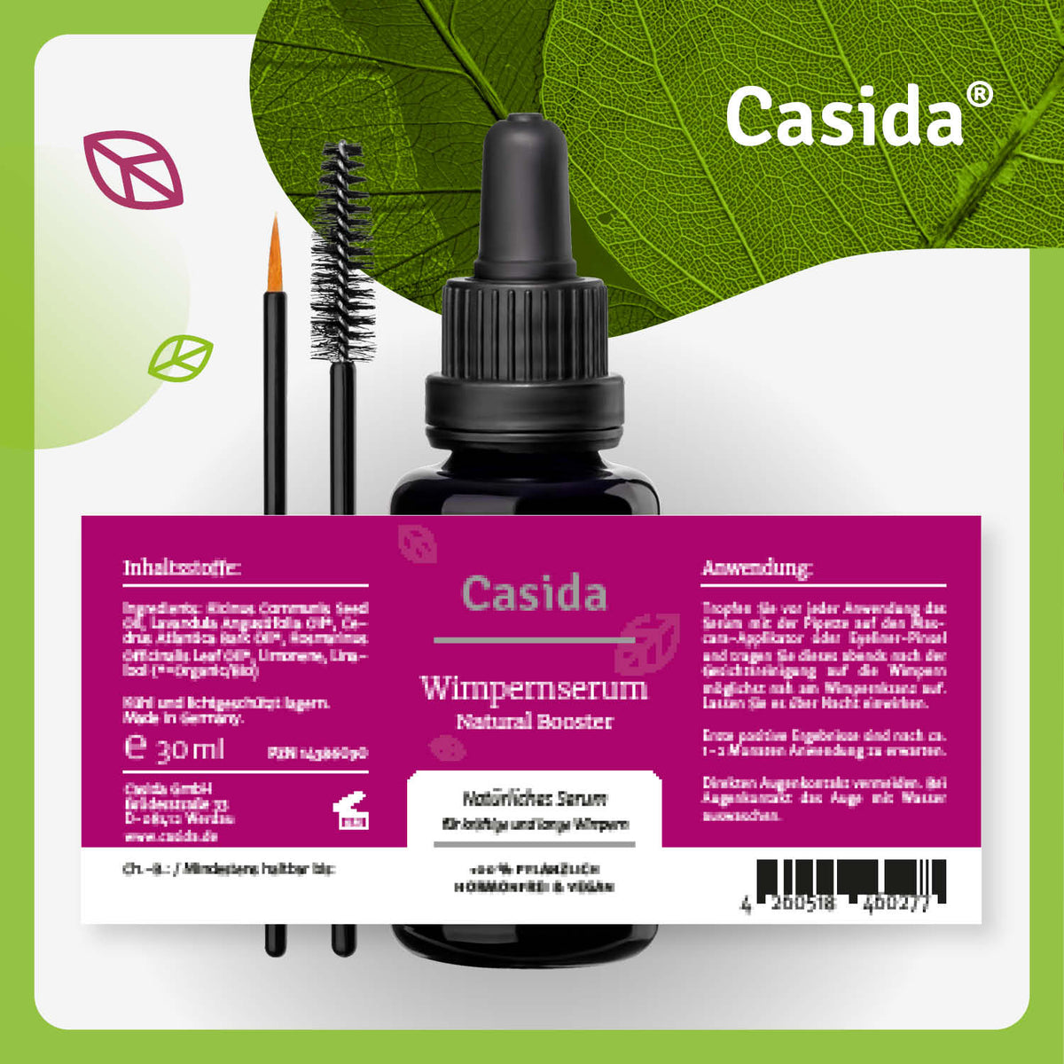 Wimpernserum Natural Booster Etikett