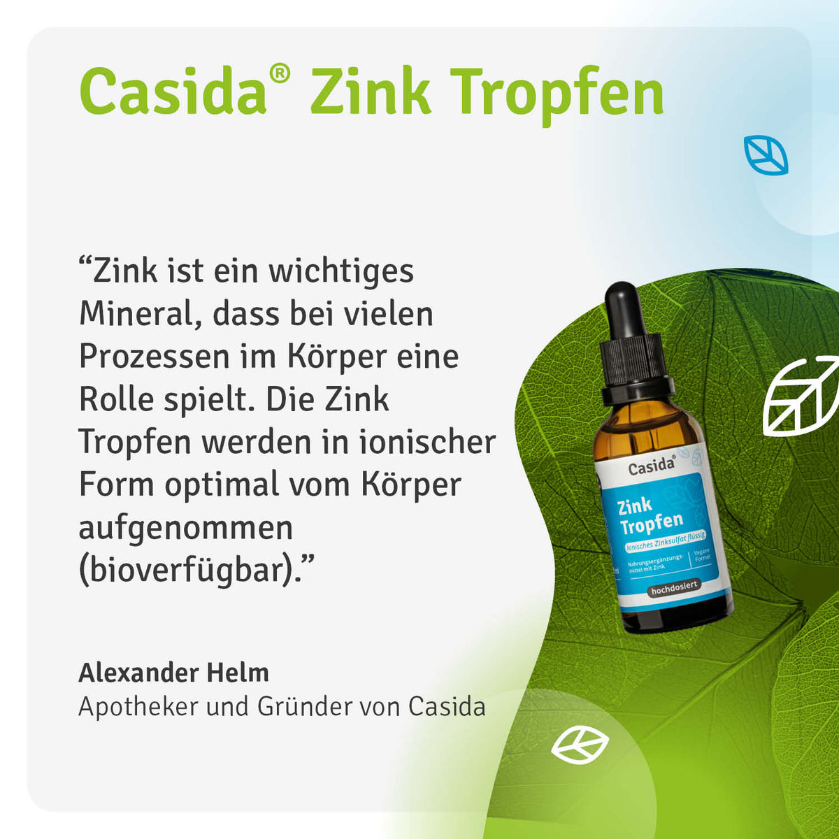 Zink Tropfen - Ionisches Zinksulfat Casida