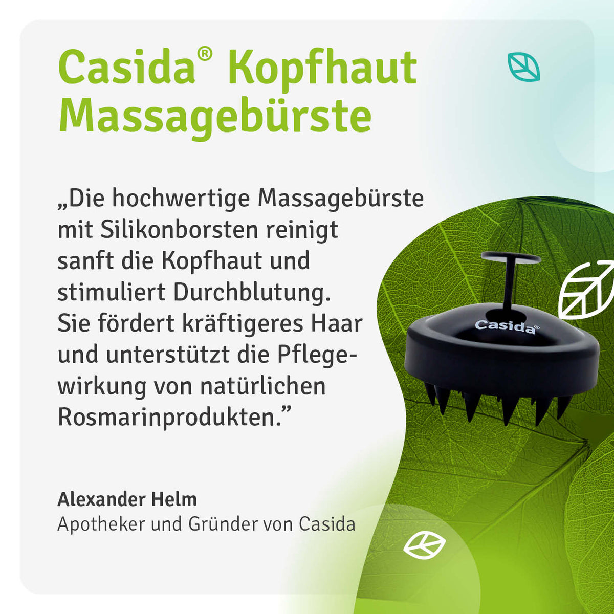 Kopfhaut Massagebürste mit Bürsten aus Silikon Casida