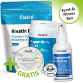 Sport & Fitness Box Magnesiumcitrat Pulver Vital Fußspray BioFit Magnesiumöl Vitalspray Deocreme Natural