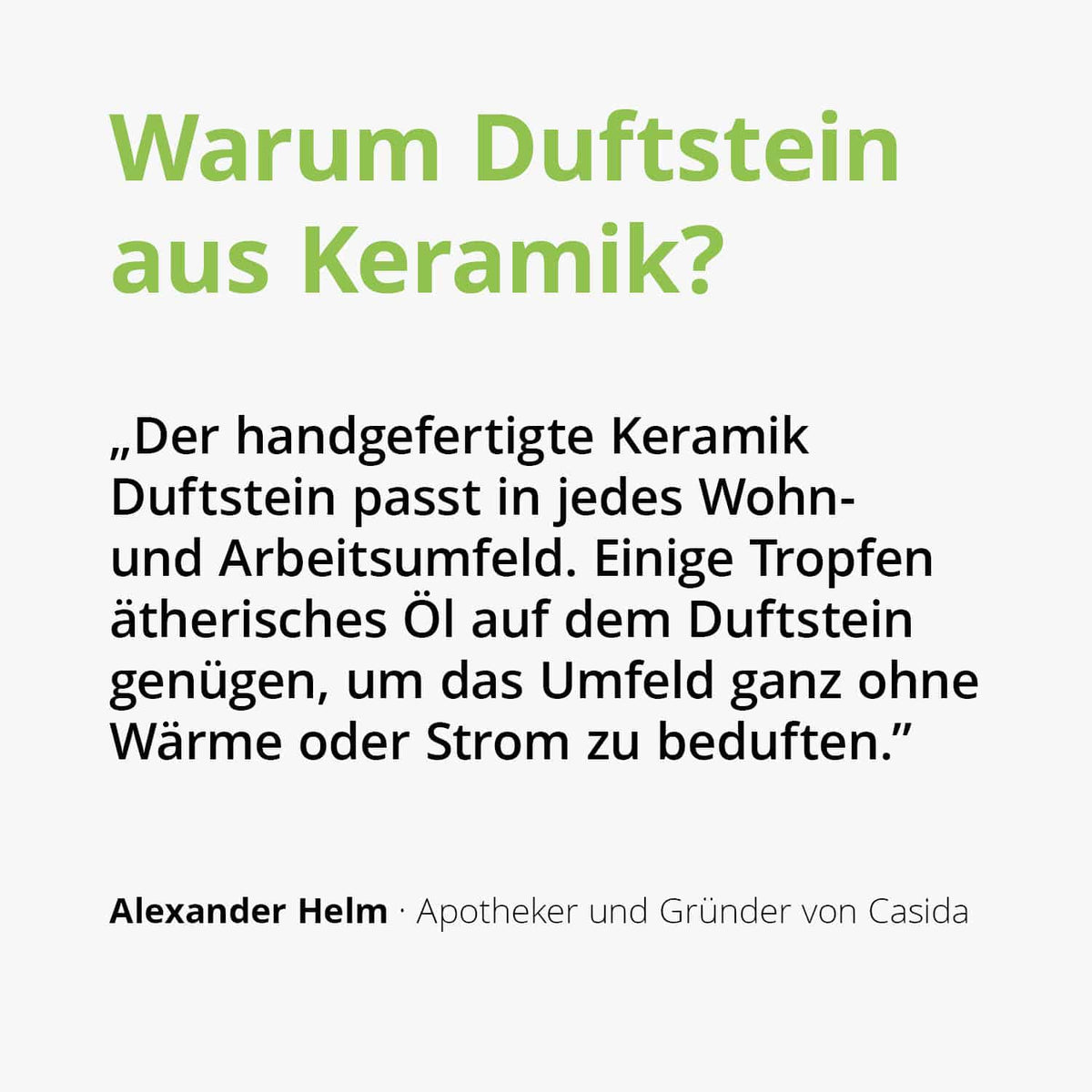 Duftstein glasiert aus Keramik cremeweiß handgemacht Casida