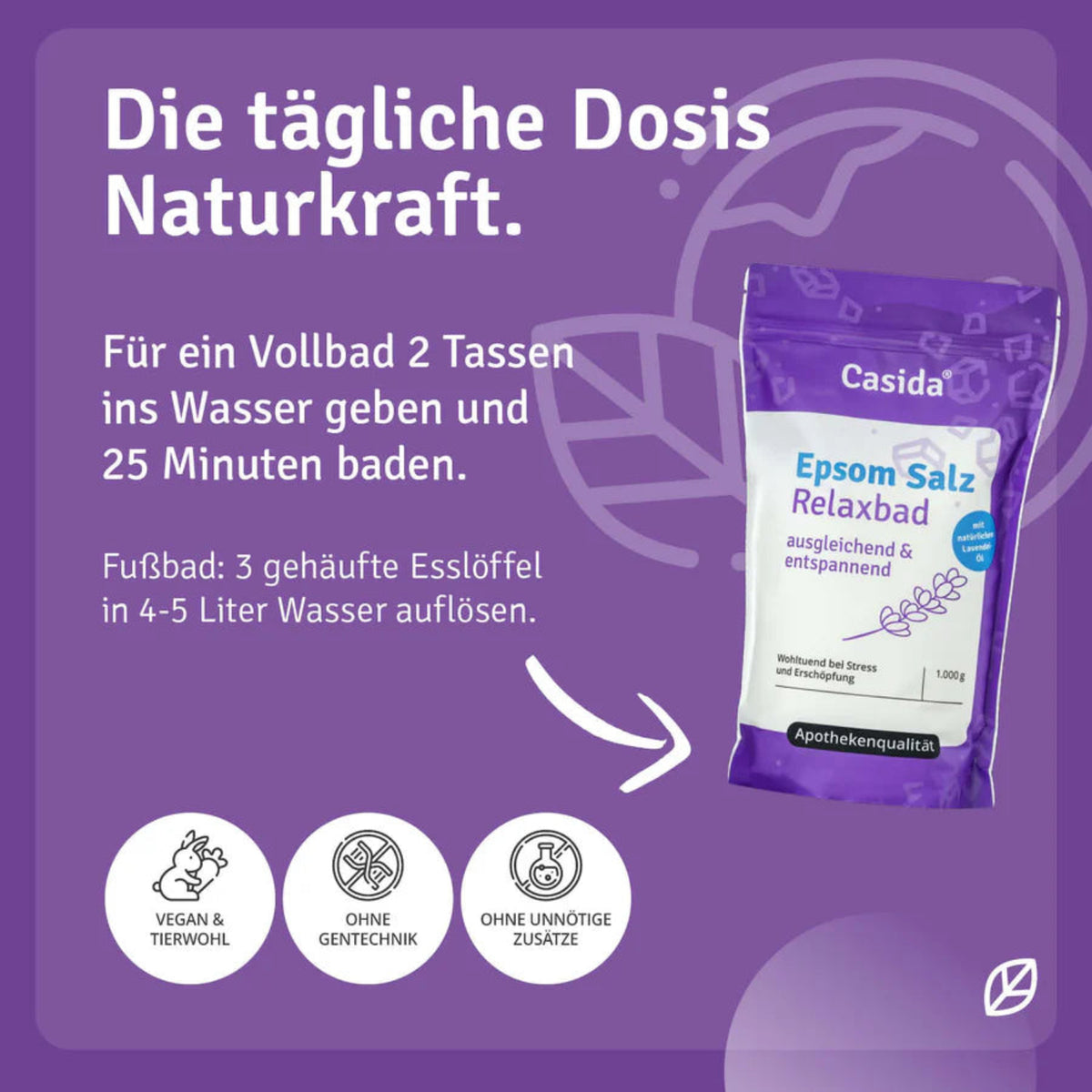 Epsom Salz 3er Vorteil-Set - Relaxbad Anwendung
