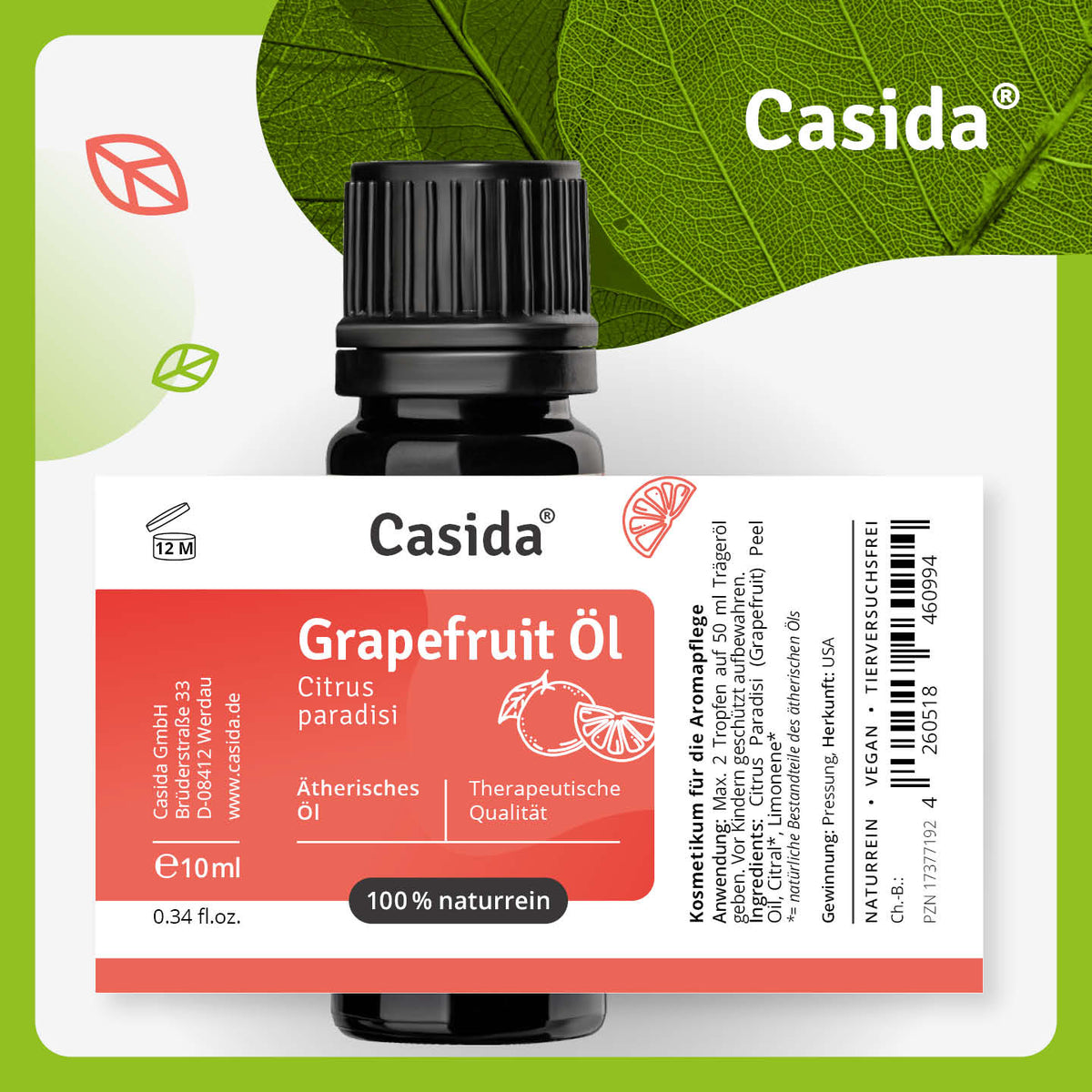 Grapefruit Öl Etikett