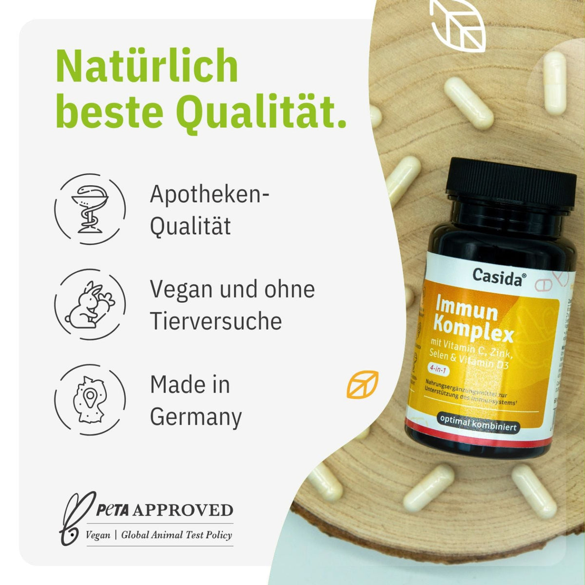 Immun Komplex mit Vitamin C, Zink, Selen und Vitamin D3 tierversuchsfrei