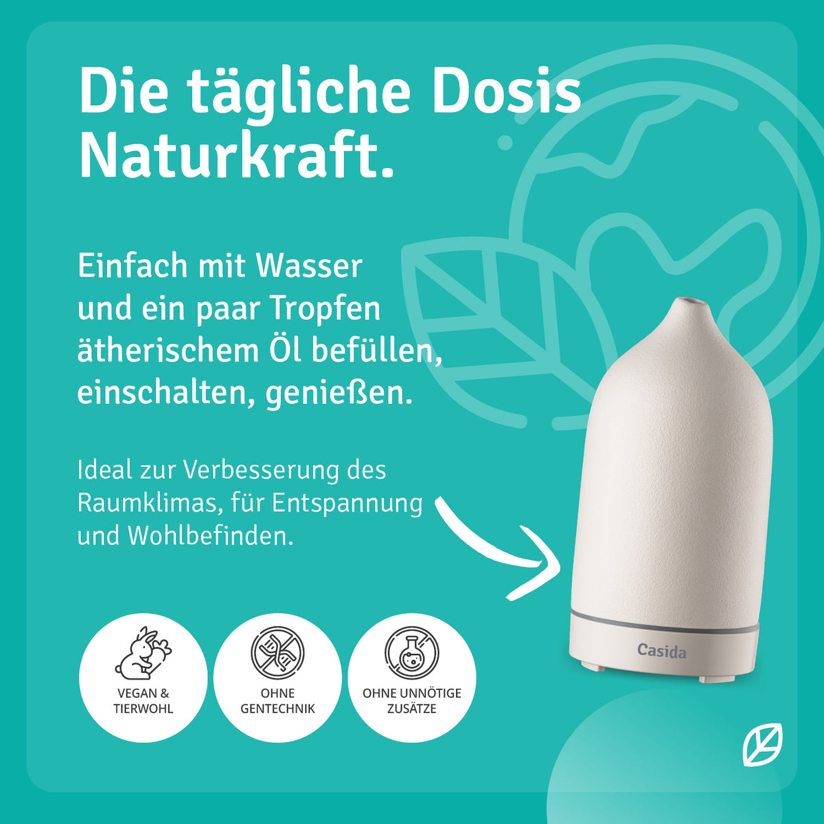 Keramik Aroma Diffuser weiß mit LED-Beleuchtung Anwendung